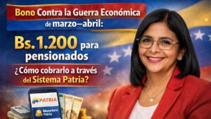 Bono Contra la Guerra Económica de marzo–abril Bs. 1.200 para pensionados, ¿cómo cobrarlo a través del Sistema Patria