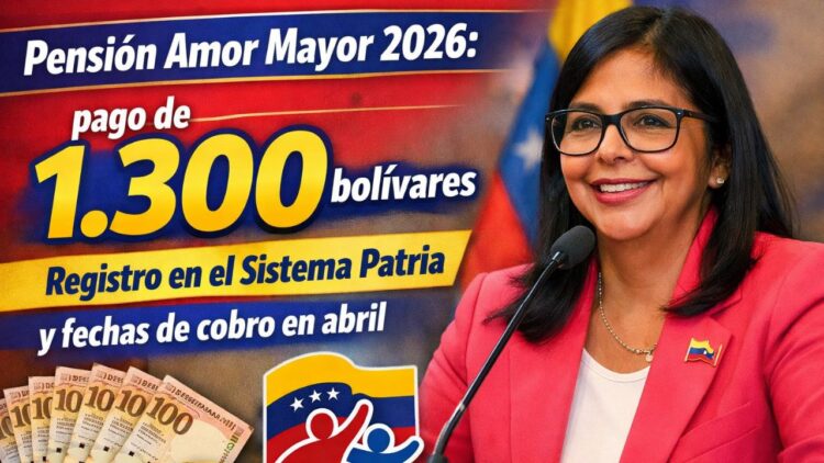 Pensión Amor Mayor 2026: pago de 1.300 bolívares, registro en el Sistema Patria y fechas de cobro en abril